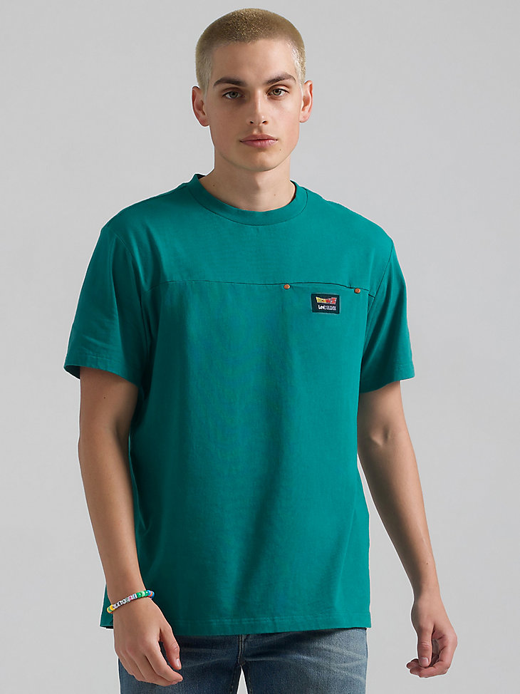 Men's Lee and Dragon Ball Z Face Off Tee in Teal Green main view