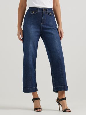 Lee Women's Capri Mid Rise Blue Denim Regular Stretch Jeans Pants 12 M NS