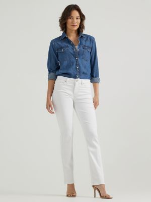 Lee Women's Legendary High Rise Trouser Jean, Blurred Darks, 0 Long at   Women's Jeans store