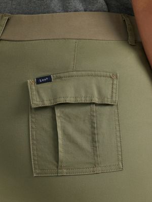 Women's Ultra Lux Comfort with Flex-To-Go Relaxed Fit Cargo Capri (Plus) in Deep Lichen Green alternative view 4