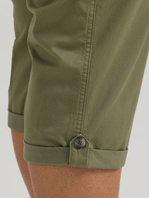 Women's Ultra Lux Comfort with Flex-To-Go Relaxed Fit Cargo Capri (Plus) in Deep Lichen Green alternative view 6