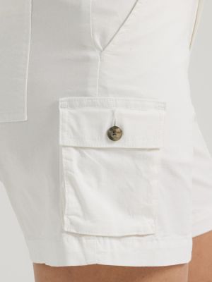 Women's Ultra Lux Comfort with Flex-to-Go Relaxed Fit Cargo Short in Bright White alternative view 5