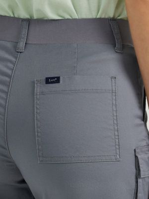 Women's Ultra Lux Comfort with Flex-to-Go Relaxed Fit Cargo Short in Tech Grey alternative view 4