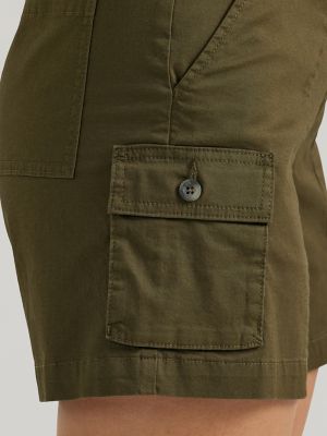 Women's Ultra Lux Comfort with Flex-to-Go Relaxed Fit Cargo Short in Olive Night alternative view 5