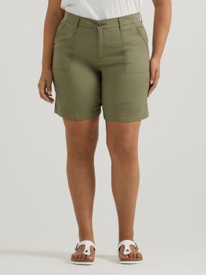 Women's Ultra Lux Comfort with Flex-To-Go Relaxed Fit Utility Bermuda (Plus) in Deep Lichen Green alternative view