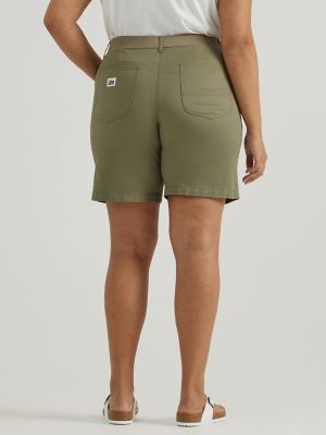 Women's Ultra Lux Comfort with Flex-To-Go Relaxed Fit Utility Bermuda (Plus) in Deep Lichen Green alternative view 2