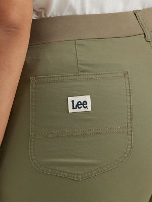 Women's Ultra Lux Comfort with Flex-To-Go Relaxed Fit Utility Bermuda (Plus) in Deep Lichen Green alternative view 4