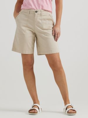 Women's Ultra Lux Comfort with Flex-To-Go Relaxed Fit Utility Bermuda in Greige main view