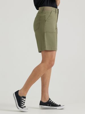 Women's Ultra Lux Comfort with Flex-To-Go Relaxed Fit Utility Bermuda in Deep Lichen Green alternative view 3