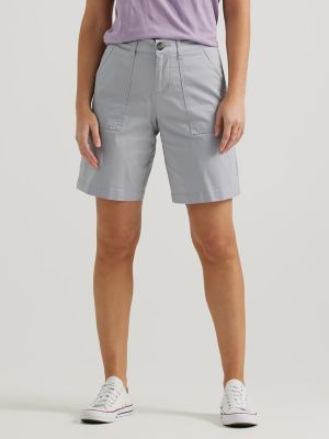 Women's Ultra Lux Comfort with Flex-To-Go Relaxed Fit Utility Bermuda in  Material Grey