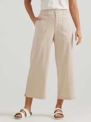 Women's Ultra Lux Comfort Wide Leg Utility Crop Pant in Greige alternative view