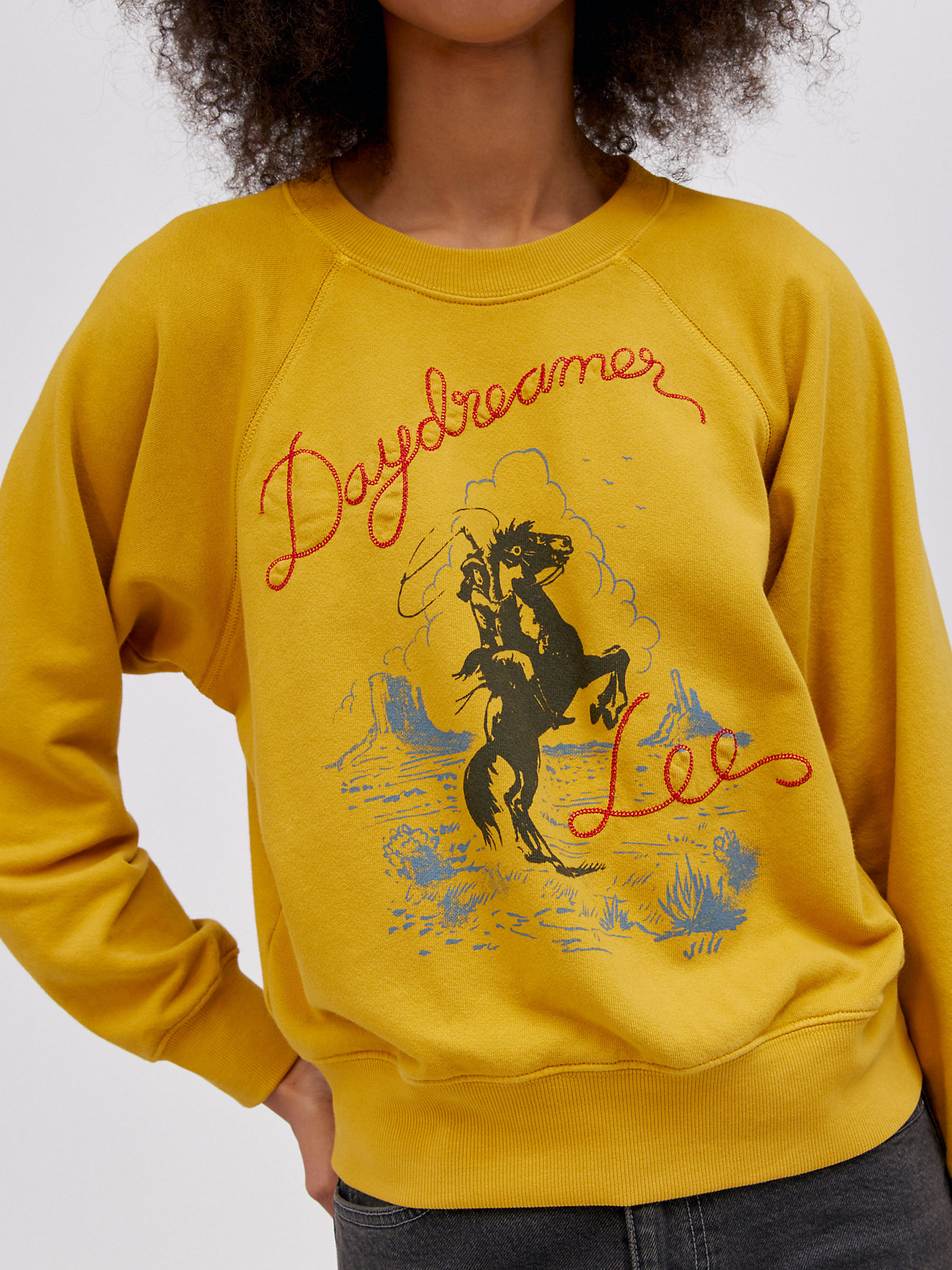 Women's Lee x Daydreamer Western Raglan Crew Sweatshirt in Golden Daze alternative view 1