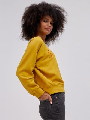 Mustard sweatshirt womens new arrivals