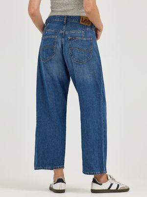 Women's Loose Crop Button-Fly Jean in Robust Blue alternative view