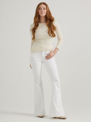 Women's High Rise Ever Fit® Flare Jean in Bright White alternative view 3