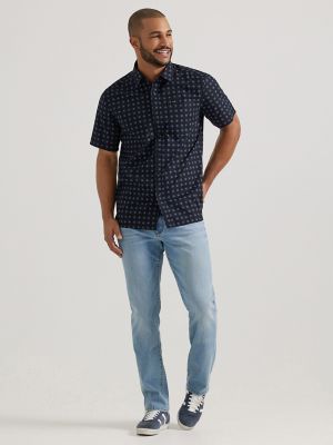 Men's Extreme Motion All Purpose Short Sleeve Floral Button