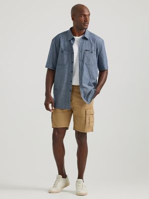 Extreme Motion Short Sleeve Utility Workshirt:Medium Wash:L alternative view 3