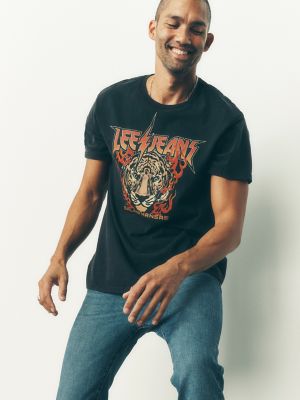 Men's Vintage-Inspired Cropped Tee, Men's Clearance