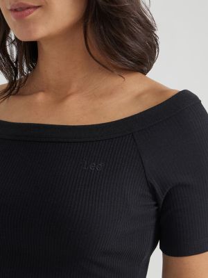 Women's Off Shoulder Top in Union-All Black alternative view 2