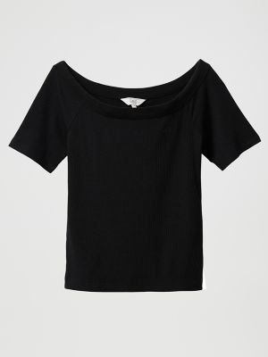 Women's Off Shoulder Top in Union-All Black alternative view 4
