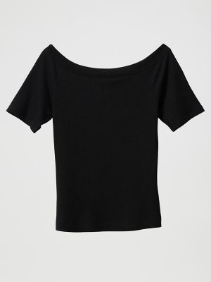 Women's Off Shoulder Top in Union-All Black alternative view 5