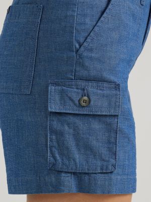 Women's Ultra Lux Comfort with Flex-to-Go Relaxed Fit Cargo Short in Chambray alternative view 5