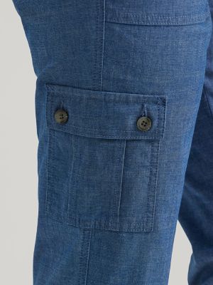 Women's Ultra Lux Comfort with Flex-to-Go Relaxed Fit Cargo Capri in Chambray alternative view 5
