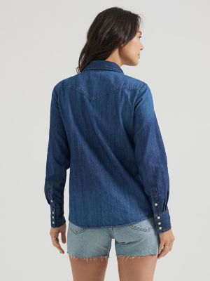 Women's Western Denim Snap Shirt | Women's Tops | Lee®