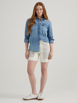 Women's Western Denim Snap Shirt in Mt Range alternative view 5