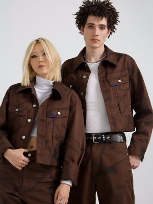 Unisex Lee® x ROARINGWILD® Cropped Rider Jacket in Brown