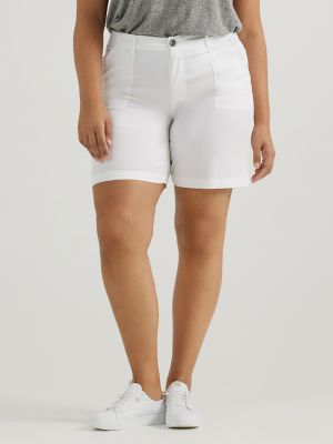 Women's Ultra Lux Comfort with Flex-To-Go Relaxed Fit Utility Bermuda (Plus) in Bright White alternative view