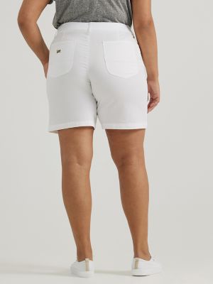 Women's Ultra Lux Comfort with Flex-To-Go Relaxed Fit Utility Bermuda (Plus) in Bright White alternative view 2