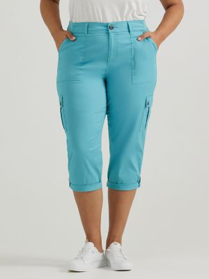 Alivia Ford Women's Plus Size Sateen Tummy Control Capri Pants 