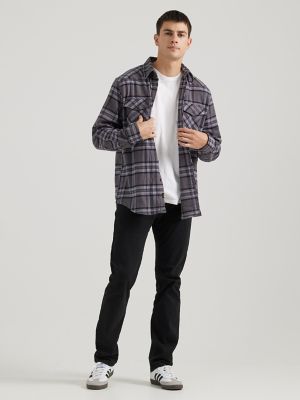 Men's Stretch Flannel Western Plaid Shirt in Mason