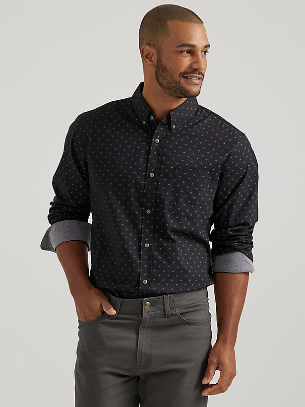 Men's Triblock Poplin Button-Down Shirt