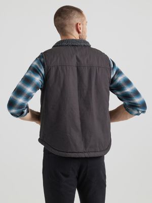 Men’s Lee Sherpa Lined Canvas Vest Phantom (Size 2XL)