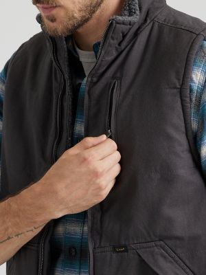 Men's Sherpa Lined Canvas Vest