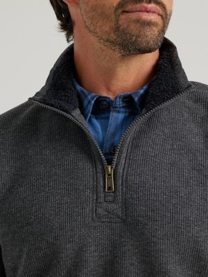 Coleman Men's Oatmeal Full Zip Sherpa Lined Sweater Fleece Jacket