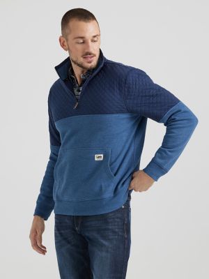 Men's fleece pullover online quarter zip with pockets