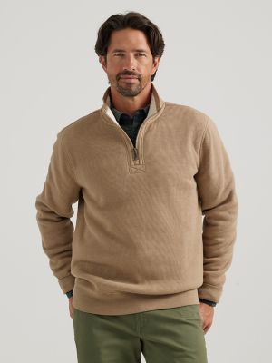 Men's Thermal Sherpa Lined 1/4 Zip Pullover in Lead