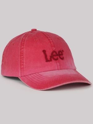Men's Washed Logo Hat in Red