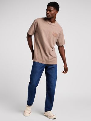 Men's Loose Fit Logo Tee in Fossil alternative view 4