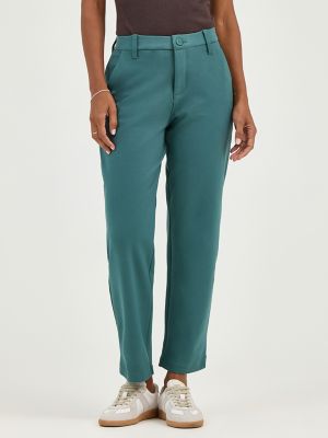 Women's Ultra Lux Comfort Any Wear Side Vent Ankle Pant in Algae alternative view