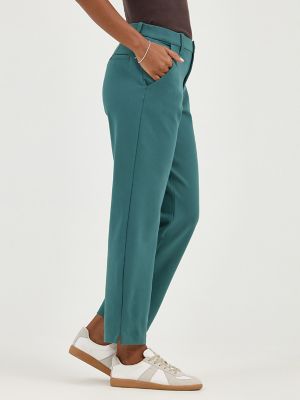 Women's Ultra Lux Comfort Any Wear Side Vent Ankle Pant in Algae alternative view 3