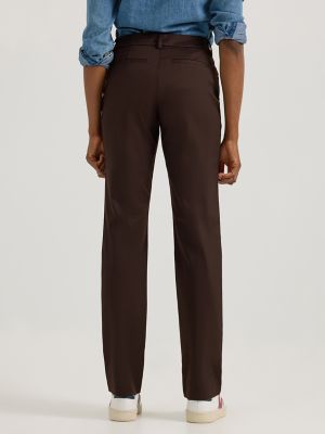 Wrinkle Free Relaxed Fit Straight Leg Pant:Espresso:12:M alternative view 2