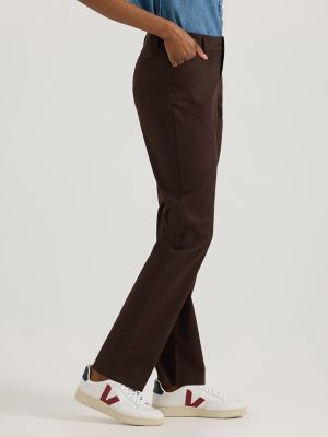 Wrinkle Free Relaxed Fit Straight Leg Pant:Espresso:12:M alternative view 3