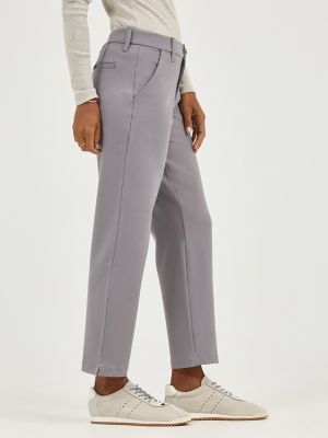Women's Ultra Lux Comfort Any Wear Side Vent Ankle Pant in H.D. Lee Gray