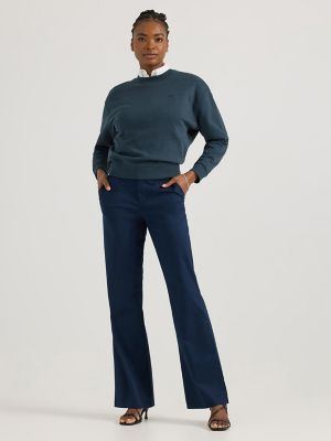 Women's Wrinkle Free Trouser Pant in Rivet Navy main view