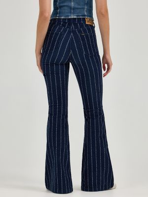Women's High Rise Stars and Stripes Corduroy Flare Jean