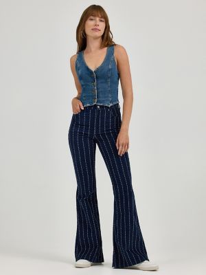 thumbnail image 2 of Pivanzore Baggy Barrel Jeans For Women Y2k Striped Drawstring High Waist Straight Wide Leg Boyfriend Jeans Mom Denim Pants(Black,Small 2 of 10